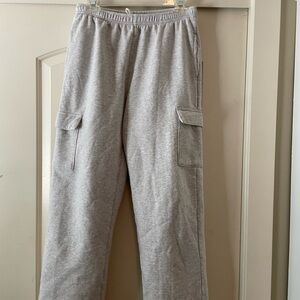 Brandy Melville Gray Cargo Pants with Elastic Waistband
